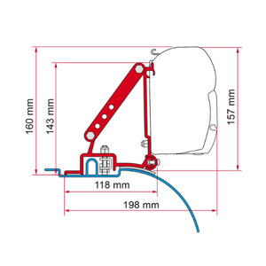 Fiamma F45 Awn Bracket for Fiat Ducato Kit (2PCE). 98655-680