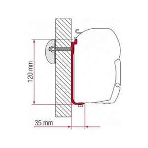 Fiamma "KIT S 400" Awning Install Bracket. 98655-381