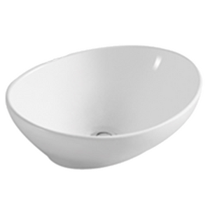 CERAMIC Bathroom Oval Basin (405 x 330 x 145mm) - GLOSS WHITE