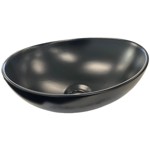 CERAMIC Bathroom Oval Basin (405 x 330 x 145mm) - MATT BLACK