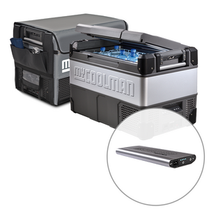 myCOOLMAN All-Rounder 60 Litre Portable Fridge Freezer with Cover + 15Ah Power Pack Bundle